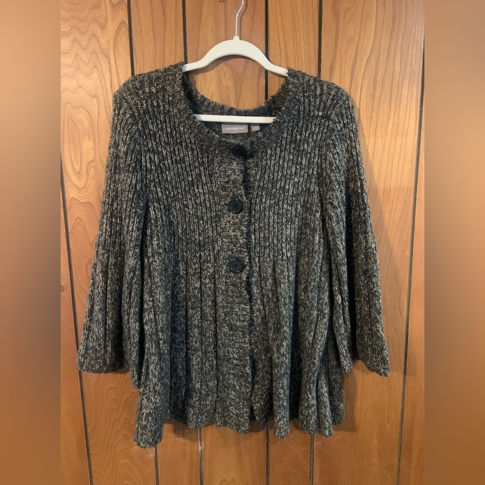 Fit and flare button up sweater